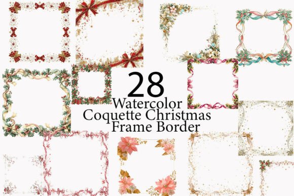 Download Coquette Christmas Frame Border Clipart - Premium Resources