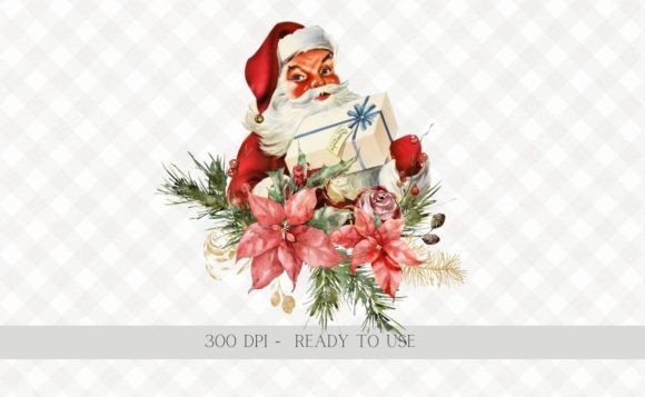 Download Christmas Vintage Santa Wreath PNG - Vintage santa Collection