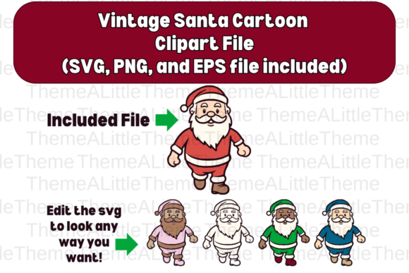 Download Vintage Santa Claus Cartoon SVG EPS PNG - Vintage santa Collection
