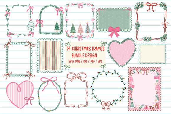 Download Coquette Christmas Frame Hand Drawn SVG - Premium Resources