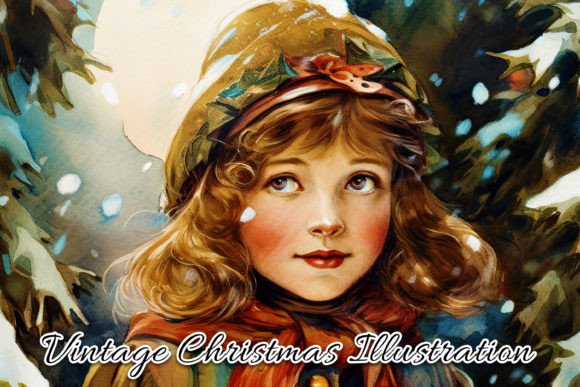 Download Vintage Christmas Card Illustration IV - Vintage christmas Collection